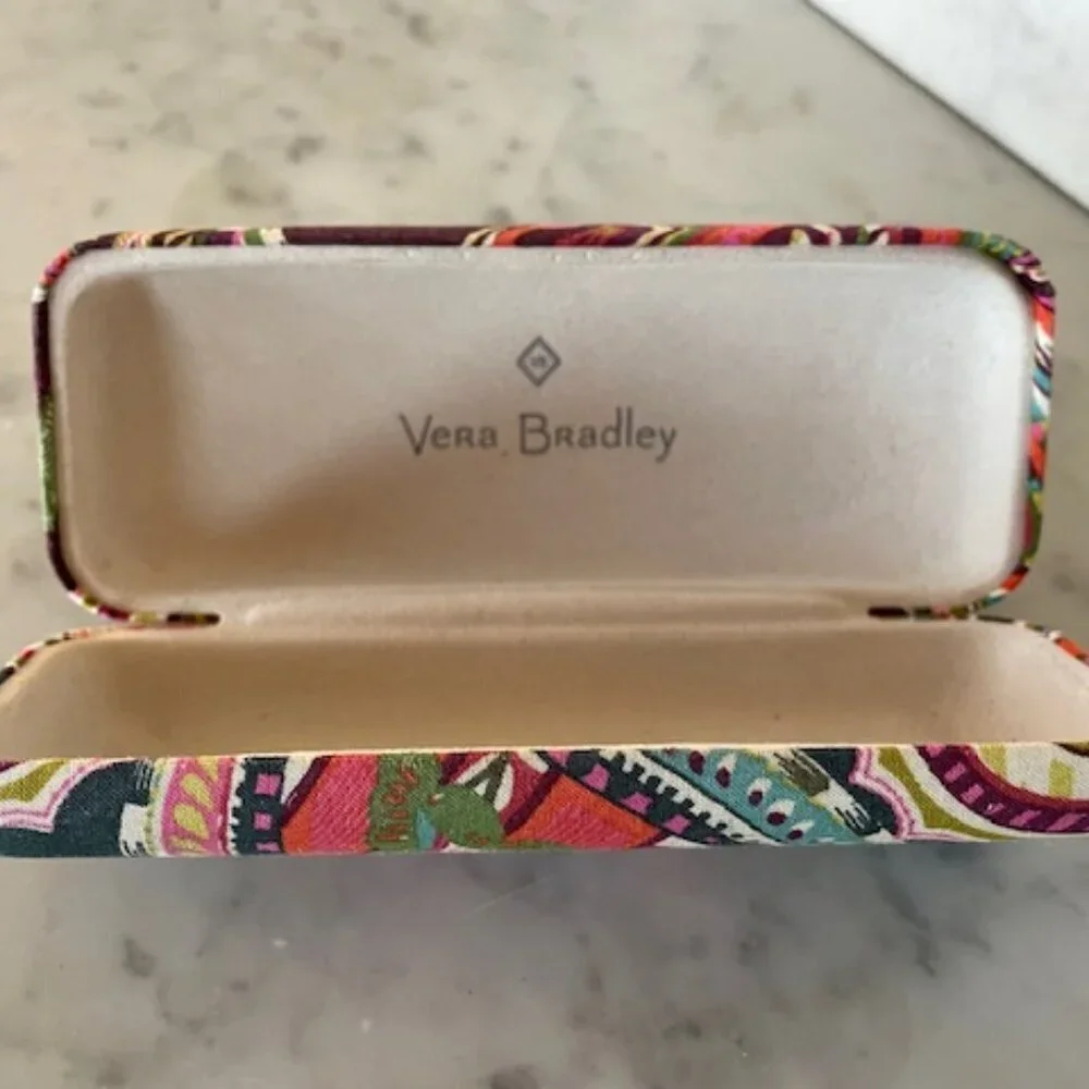 VERA BRADLEY Heirloom Paisley Hard Clam Shell Eye Glass Case Retired
